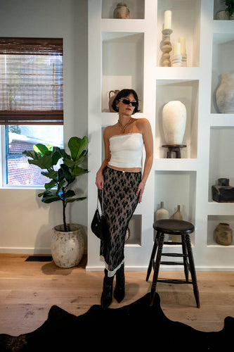 Draped in Lace Midi Skirt