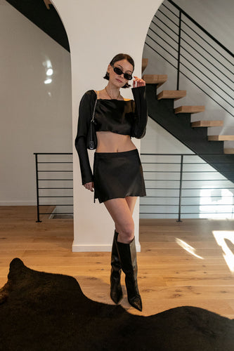 Samantha in Satin Crop Top