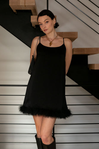 Find Me in Feathers Mini Dress
