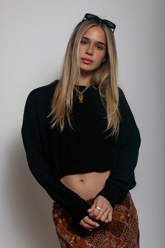 You Came Back Ribbed Cropped Sweater