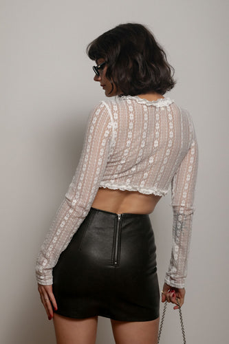 Lace Me Up in Leather Mini Skirt