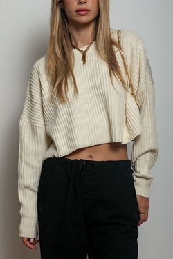 You Came Back Ribbed Cropped Sweater