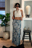 Feeling Blue in Floral Maxi Skirt