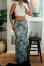 Feeling Blue in Floral Maxi Skirt