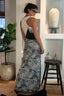 Feeling Blue in Floral Maxi Skirt