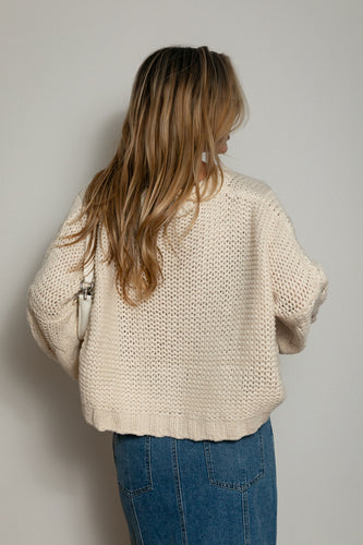 Morning Frost Cable Knit Sweater