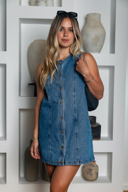 Delivered in Denim Mini Dress