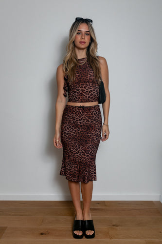 Fell for Leopard Midi Skirt